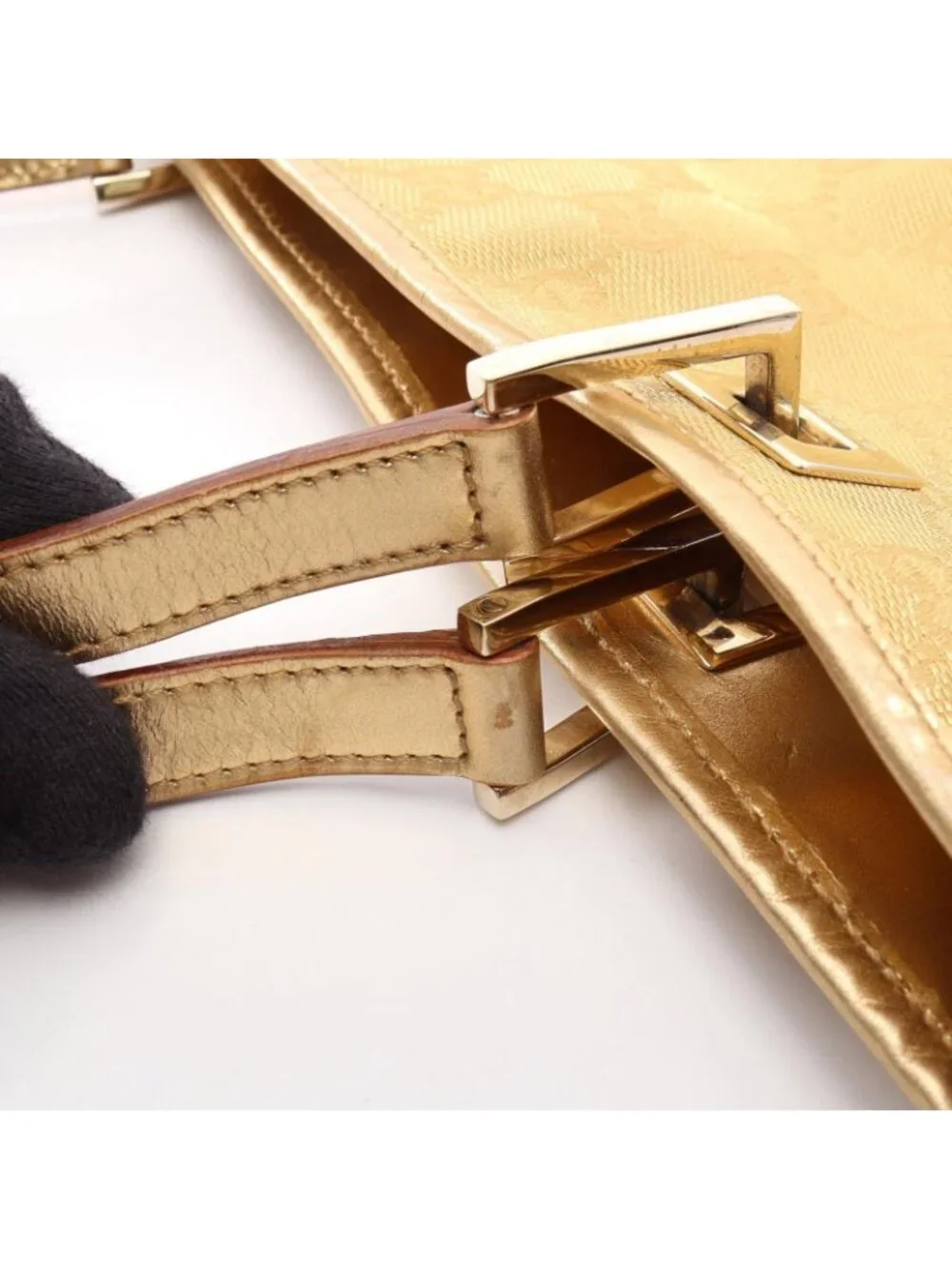 Gucci Tote GG Canvas 002 Gold Handbag